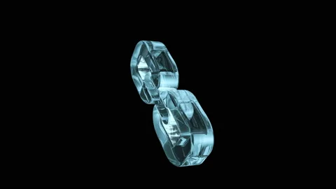 Schematic connection circuit symbol. Abstract transparent glass link icon Stock Footage 99789682