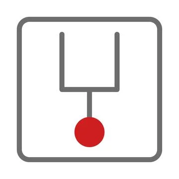 Schematic Diagram with Red Sphere and Gray Lines Illustrazione stock
