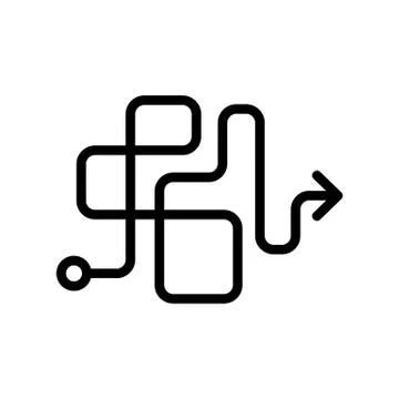 Schematic direction icon vector outline illustration Stock Illustration