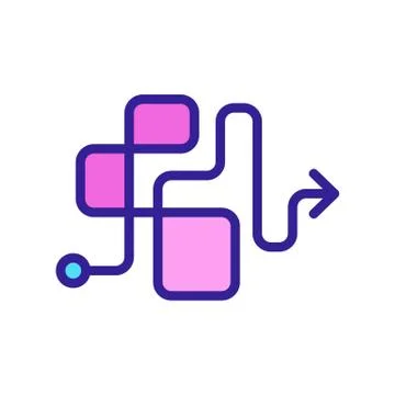 Schematic direction icon vector outline illustration Illustrazione stock