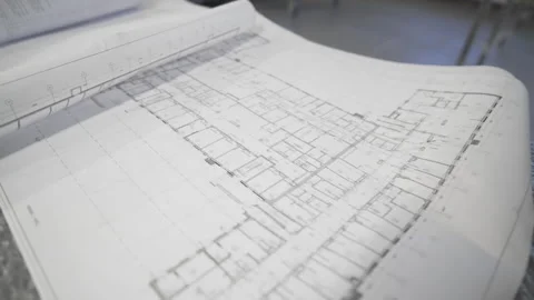 Schematic drawing maps space divisions clearly closeup Vídeo Stock 311892162