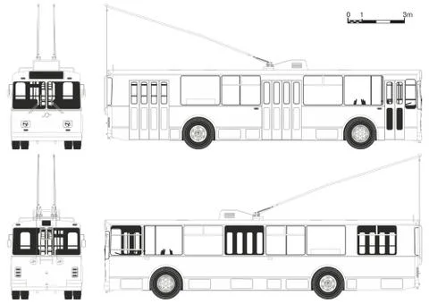 Schematic drawing urban trolley Stock Illustration