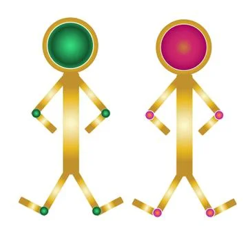 Schematic figures hands wand Illustrazione stock