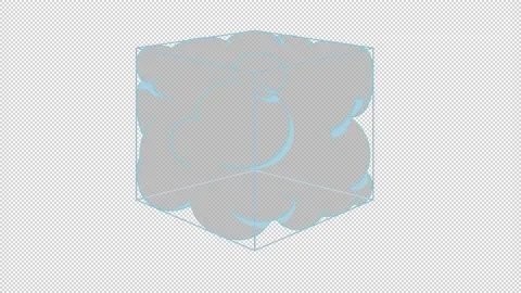 Schematic filling of a cube container with air Stock Footage 201303490