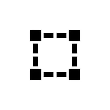 Schematic Graphic Wireframe Square Shape. Flat Vector Icon illustration. Simp Stock Illustration