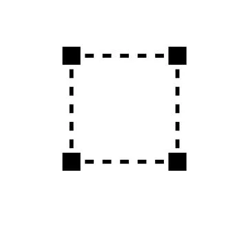 Schematic Graphic Wireframe Square Shape Solid Flat Vector Icon Isolated on W Stock Illustration