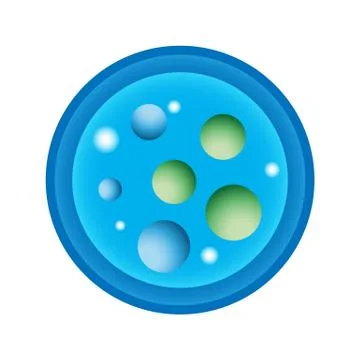 Schematic illustration of a Petri dish with bacteriological culture Stock Illustration