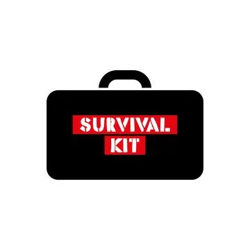 Schematic image of a survival kit Stock Illustration