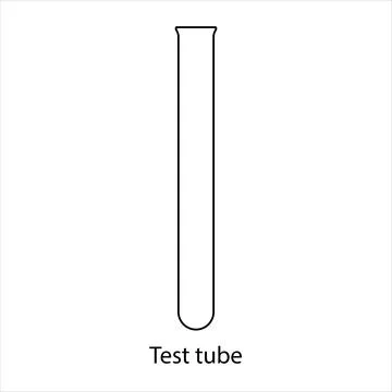 Schematic image of a test tube on a white background. Vector illustration. Stock Illustration