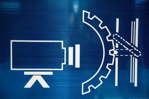 Schematic image of video camera operator Stock Illustration