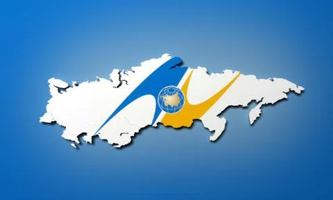 Schematic map of the member states of Eurasian Economic Union (EAU) National  Stock Illustration