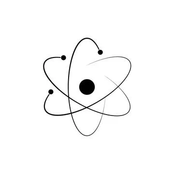 Schematic model of an atom. Atom icon. Vector Stock-Illustration