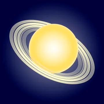 Schematic model of the planet Saturn. Astronomical symbols. Vector Stock-Illustration