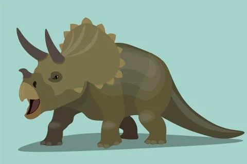Schematic picture of a dinosaur triserotops. Vector Stock-Illustration