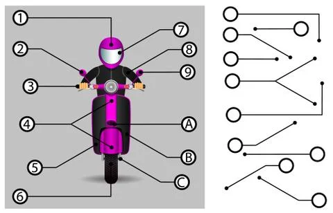 Schematic pointers. Extension lines to indicate the details of the drawings and Stock Illustration