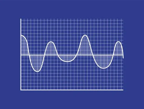 Schematic Statistical Wave on Coordinate System Stock Illustration