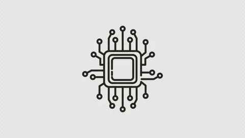 Schematic symbol of a microprocessor suitable for technology presentations, Stock Footage 314513851