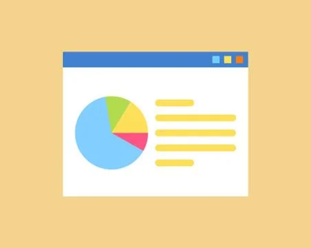 Schematic Window and Diagram Vector Illustration 스톡 일러스트