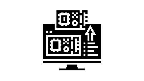 Schematics physical board transition glyph icon animation Stock Footage 326139070