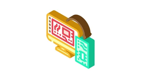 Schematics physical board transition isometric icon animation Stock Footage 327275312