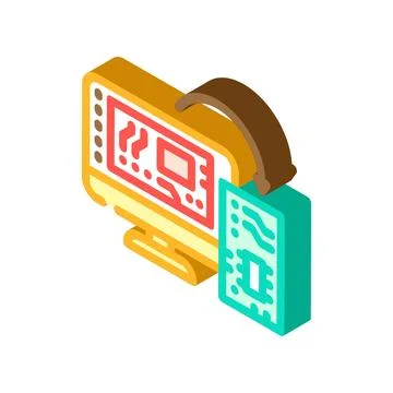 Schematics physical board transition isometric icon vector illustration Illustrazione stock
