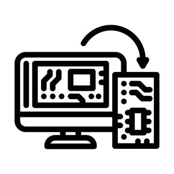 Schematics physical board transition line icon vector illustration Illustrazione stock