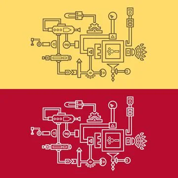 Scheme. Abstract scheme. Digital illustration. Network communication conce... 写真素材