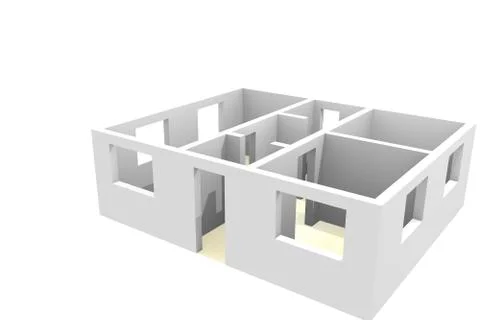 The scheme of the apartment on a white background 库存照片