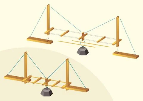 Scheme of Bridge construction. Connection an design. Stock Illustration