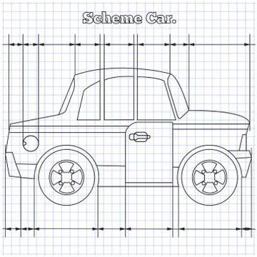 Scheme car. Stock Illustration