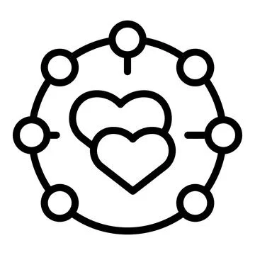 Scheme community icon outline vector. Value service Illustrazione stock