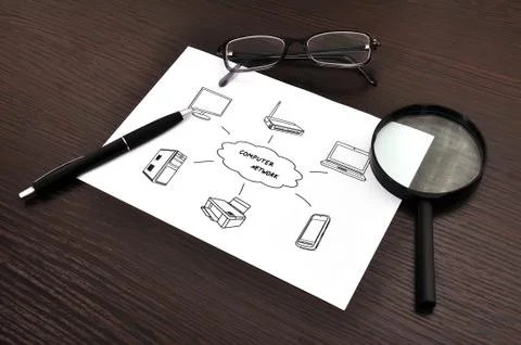 Scheme computer network Illustrazione stock