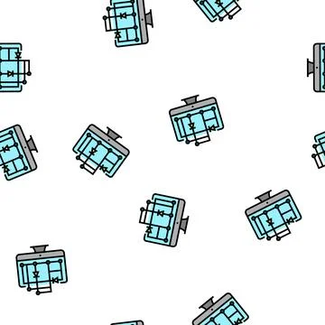 Scheme on computer screen for semiconductor manufacturing vector seamless pat Stock Illustration