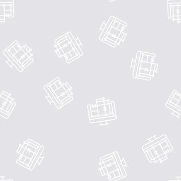 Scheme on computer screen for semiconductor manufacturing line seamless patte Illustrazione stock