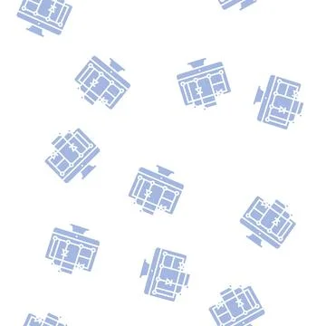 Scheme on computer screen for semiconductor manufacturing vector glyph seamle Stock Illustration