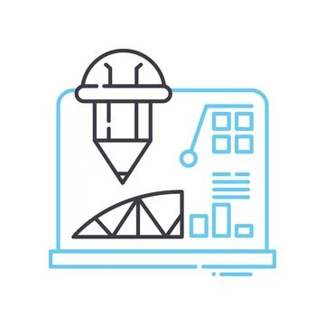 Scheme document line icon, outline symbol, vector illustration, concept sign Illustrazione stock