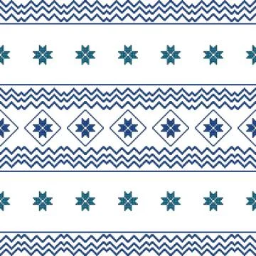 Scheme for embroidery Nordic winter pattern Illustrazione stock