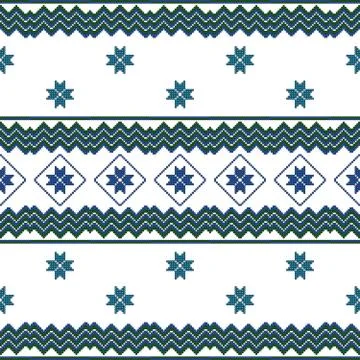 Scheme for embroidery Nordic winter pattern Illustrazione stock