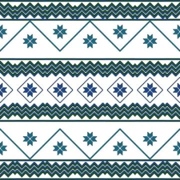 Scheme for embroidery Nordic winter pattern Stock Illustration