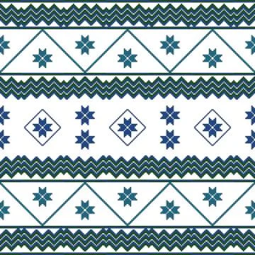 Scheme for embroidery Nordic winter pattern Stock Illustration