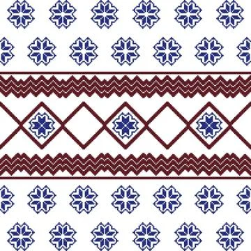Scheme for embroidery Nordic winter pattern Stock Illustration