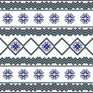 Scheme for embroidery Nordic winter pattern Illustrazione stock