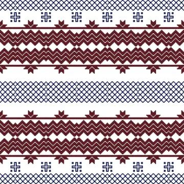 Scheme for embroidery Nordic winter pattern Stock Illustration