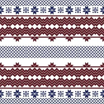Scheme for embroidery Nordic winter pattern Illustrazione stock