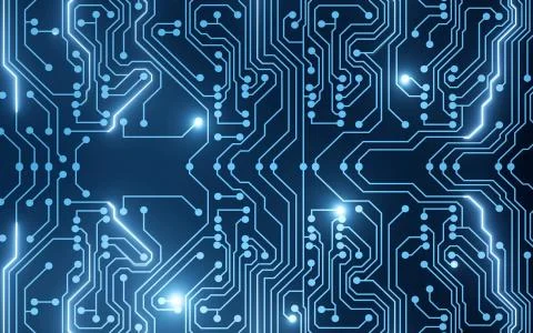 Scheme, glow, blue, lines, points Stock Illustration