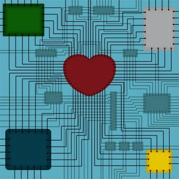 Scheme with heart Stock Illustration