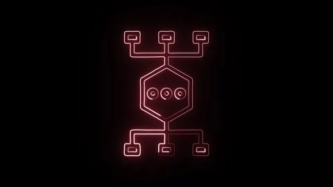 Scheme Icon Isolated on Black Background, Planning Neon Line Motion Graphic.. Video stock 325613890
