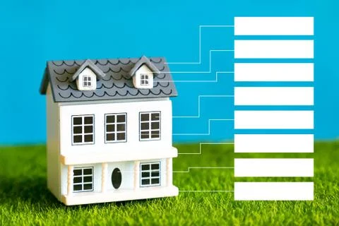 Scheme of the main elements of a residential building. 스톡 사진