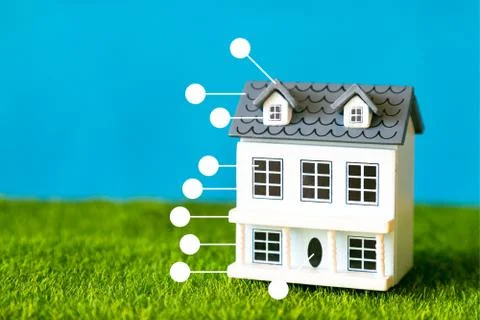 Scheme of the main elements of a residential building. Stockfoto's