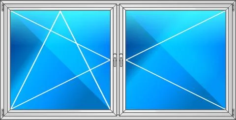 Scheme plastic window. House project. Part of the building, rooms, apartments. Illustration